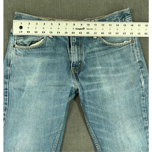 Levis 527 Jeans Women W31 L32 31x32 Blue Bootcut Y2K Low Rise Faded Distressed - Picture 5 of 11